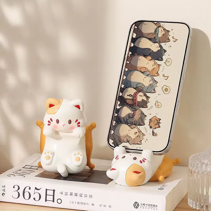 Desk Setup Home Office - Cute Cartoon Cat Desktop Ornaments, Phone