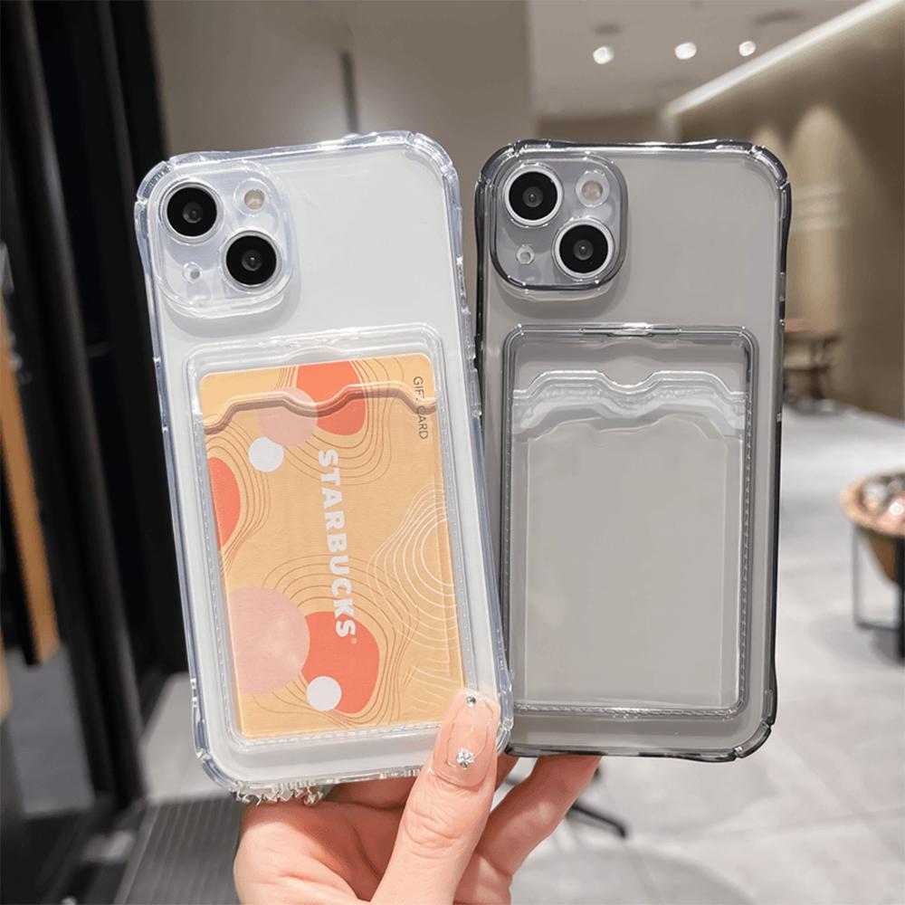 Dual Phone Holder - Transparent Card Bag Holder Phone Case