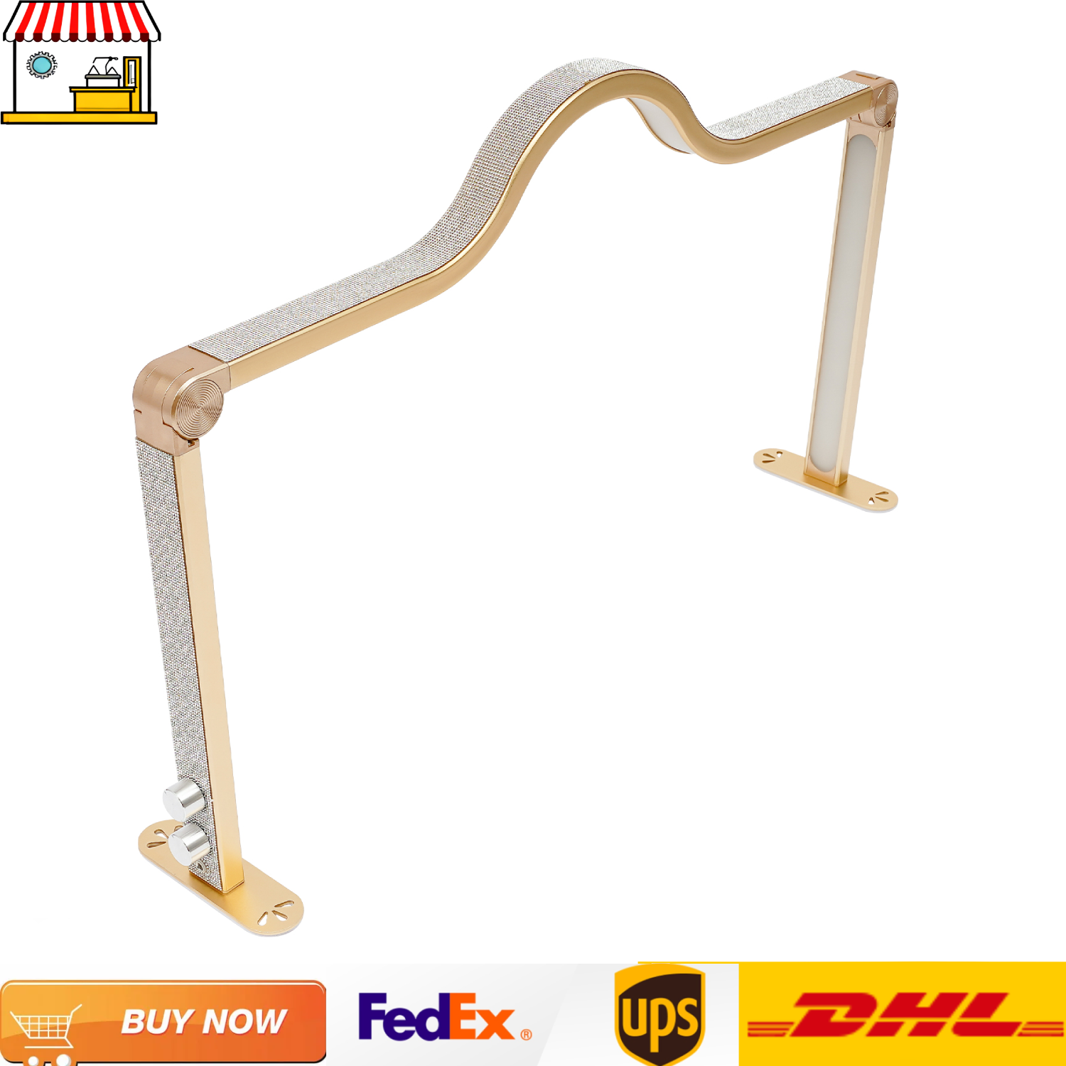 Desk Setup Lamp - Diamonds Decorated Nail Work Lamp| Nail
