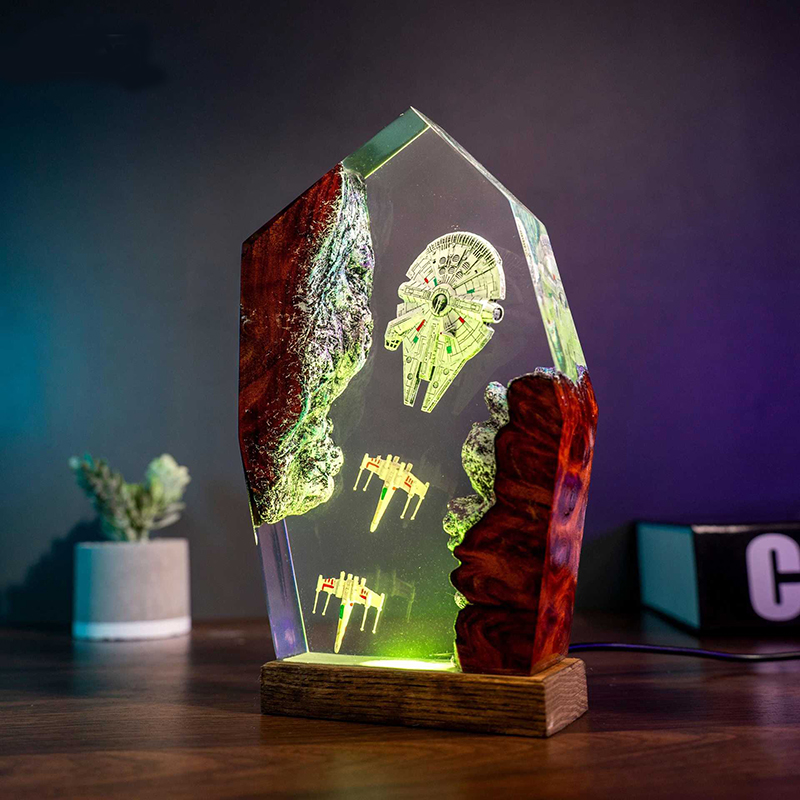 Desk Setup Lamp - Table Resin Lamp Universe War Sence