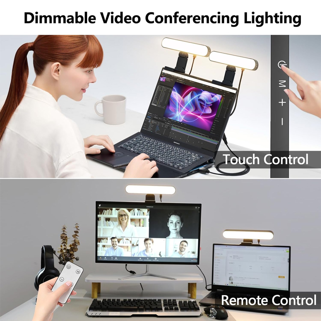 Touch Dimmable LED Screen Lamp - Desk Setup For 2 Laptops avis et prix