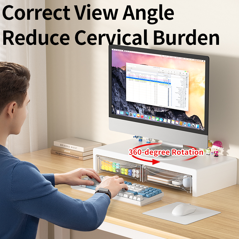 2-Tier Monitor Stand, Plastic  - Desk Setup Riser avis et prix