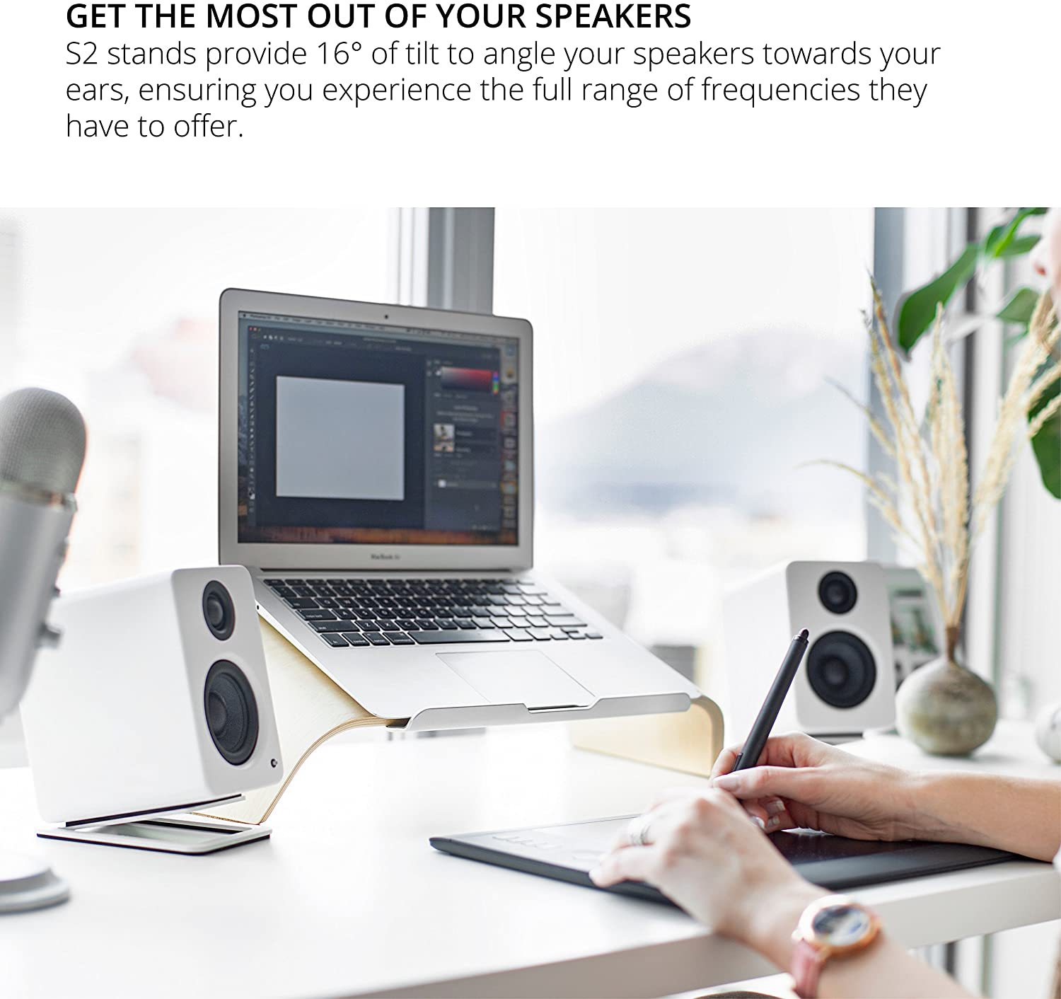 2pcs Desktop Speaker Stands fo - Desk Setup With Speakers avis et prix