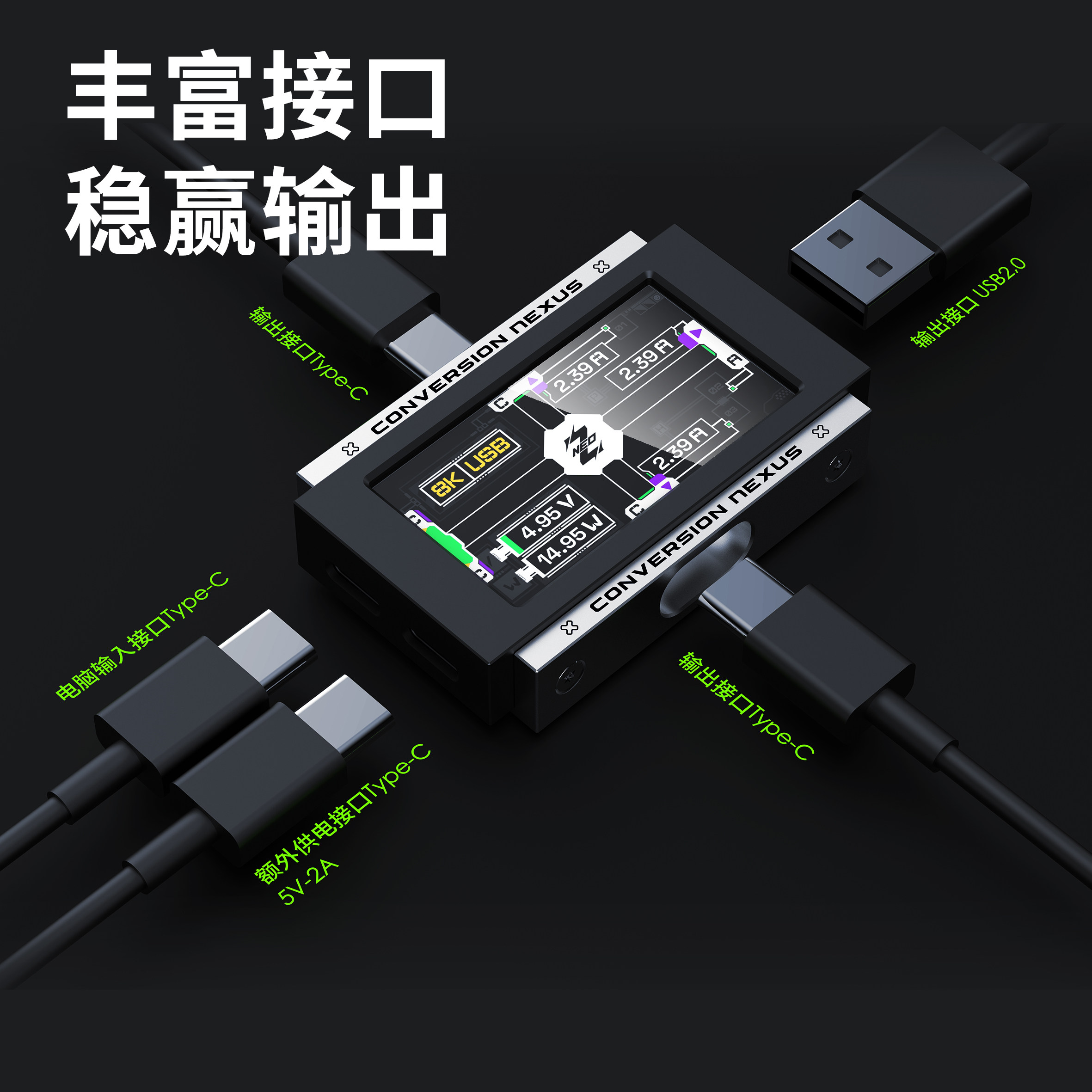 2-in-3-out Gaming USB Hub Inde - Desk Setup For 2 Laptops avis et prix