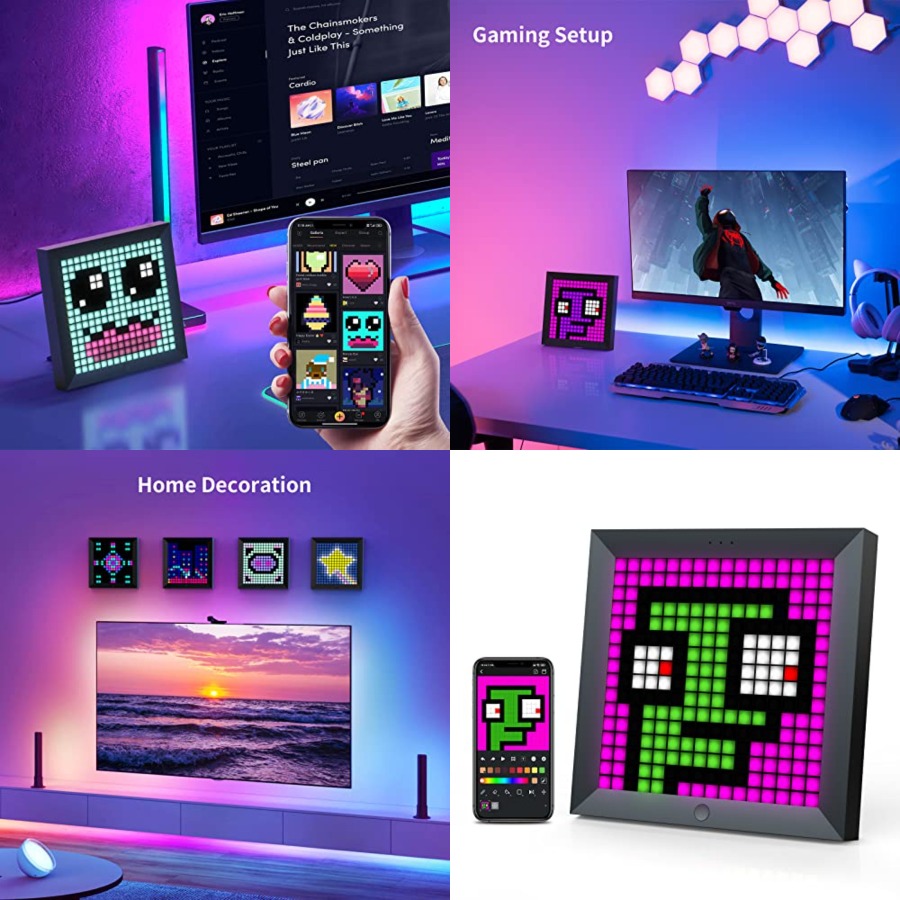 LED Light Pixel Display Panel  - Desk Setup With Tv avis et prix