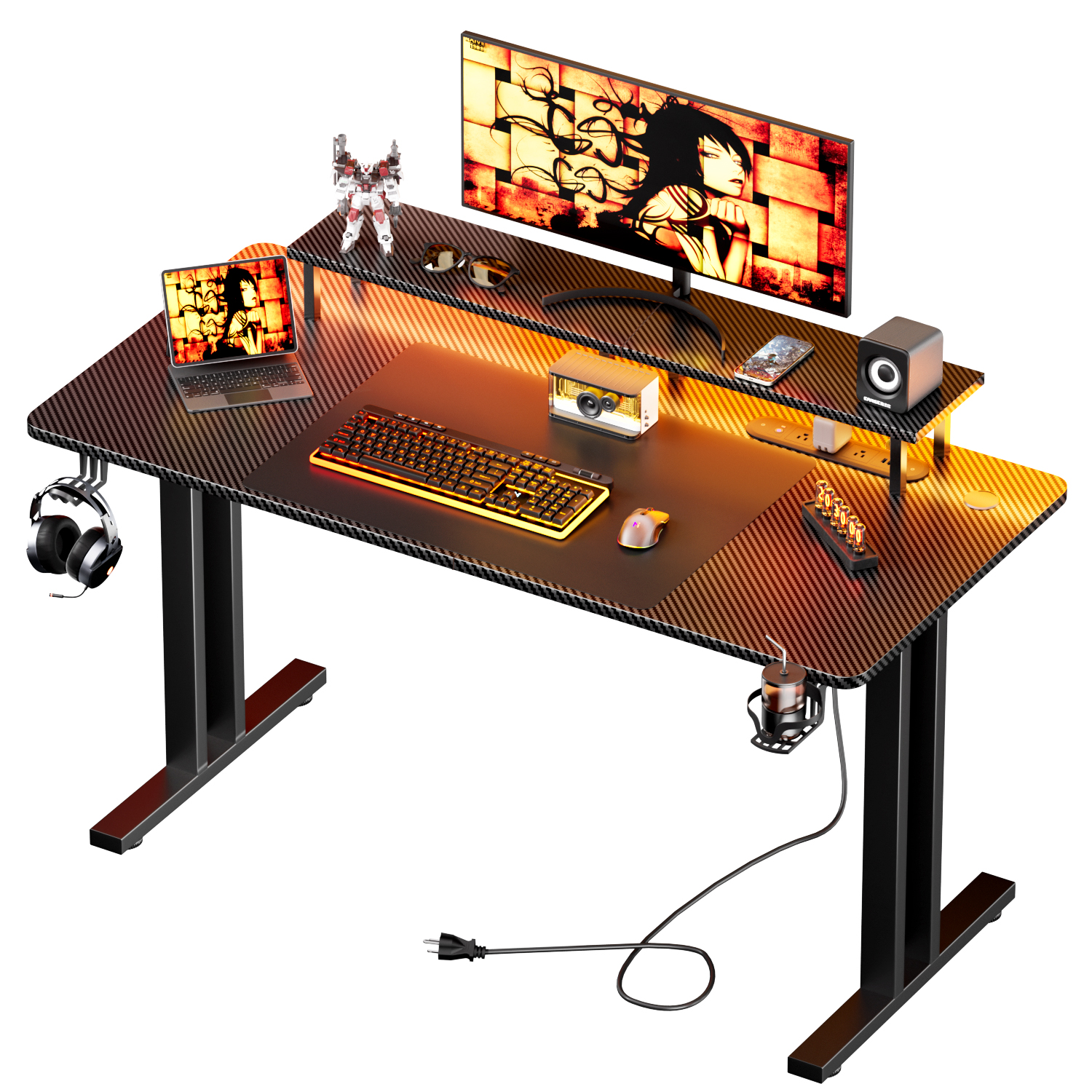 Gaming Desk with LED Lights &  - Desk Setup Home Office avis et prix