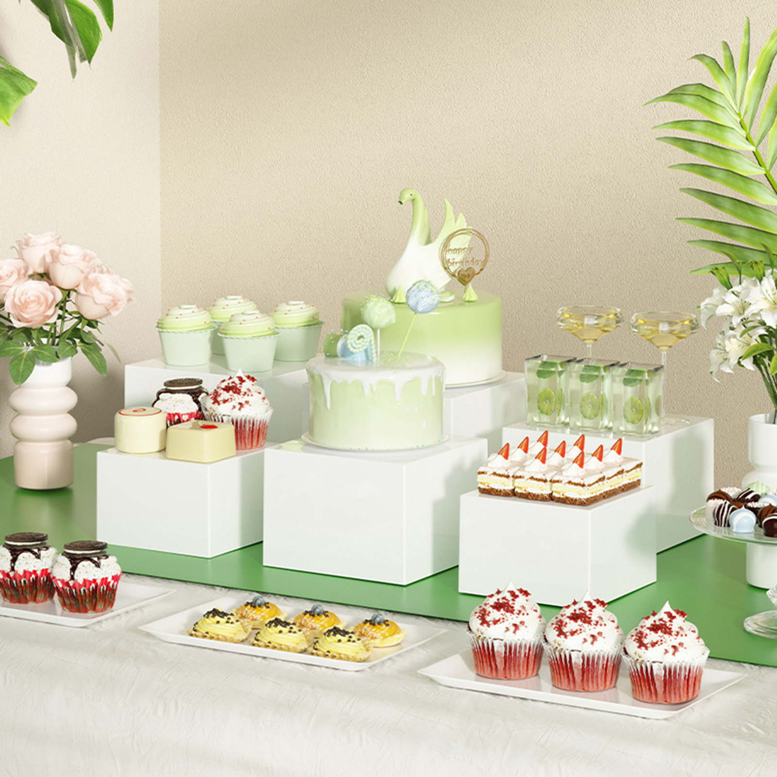 6x Acrylic Buffet Riser Desser - Desk Setup Riser avis et prix
