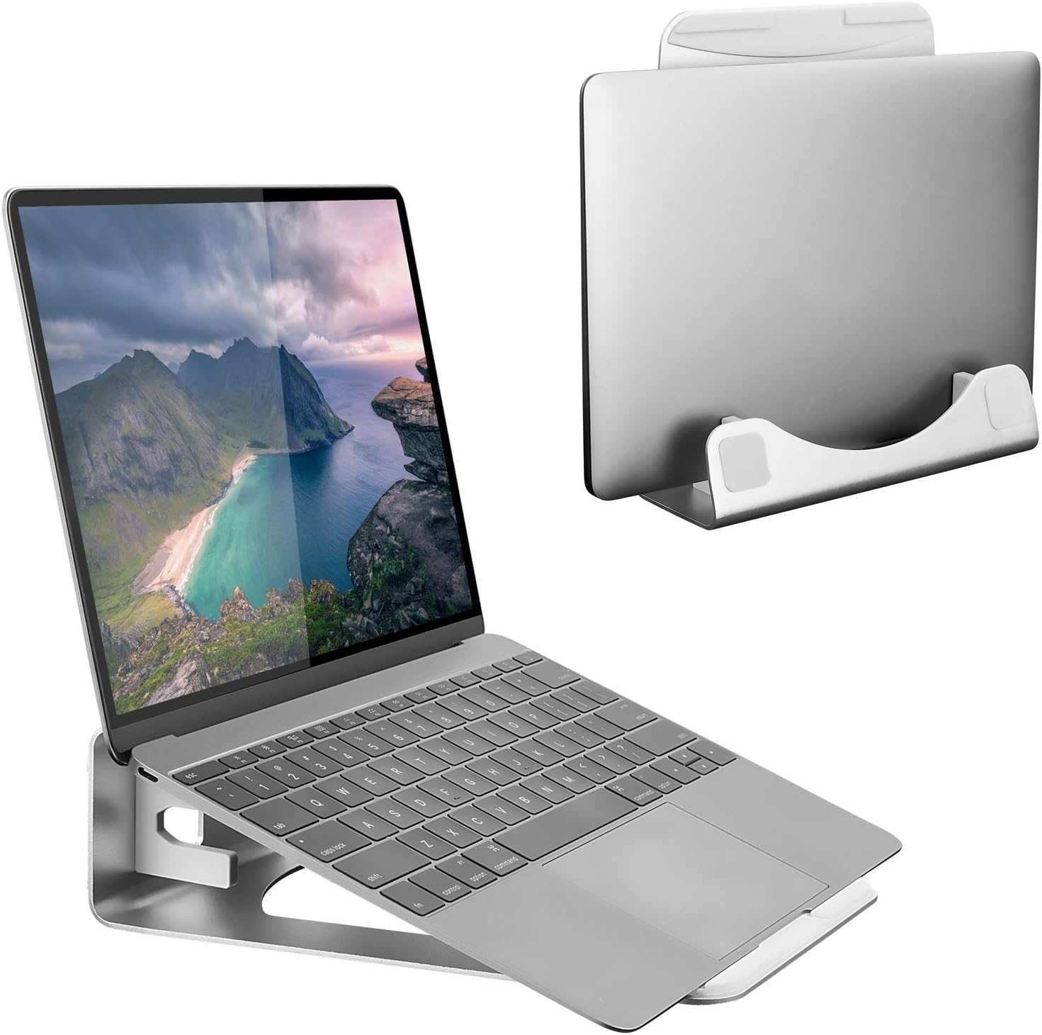 Vertical Laptop Stand for Desk - Desk Setup For 2 Laptops avis et prix
