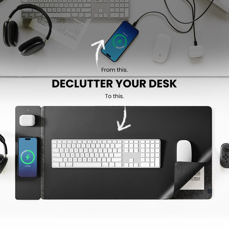 15W Magnetic Wireless Charging - Desk Pad Leather Large avis et prix