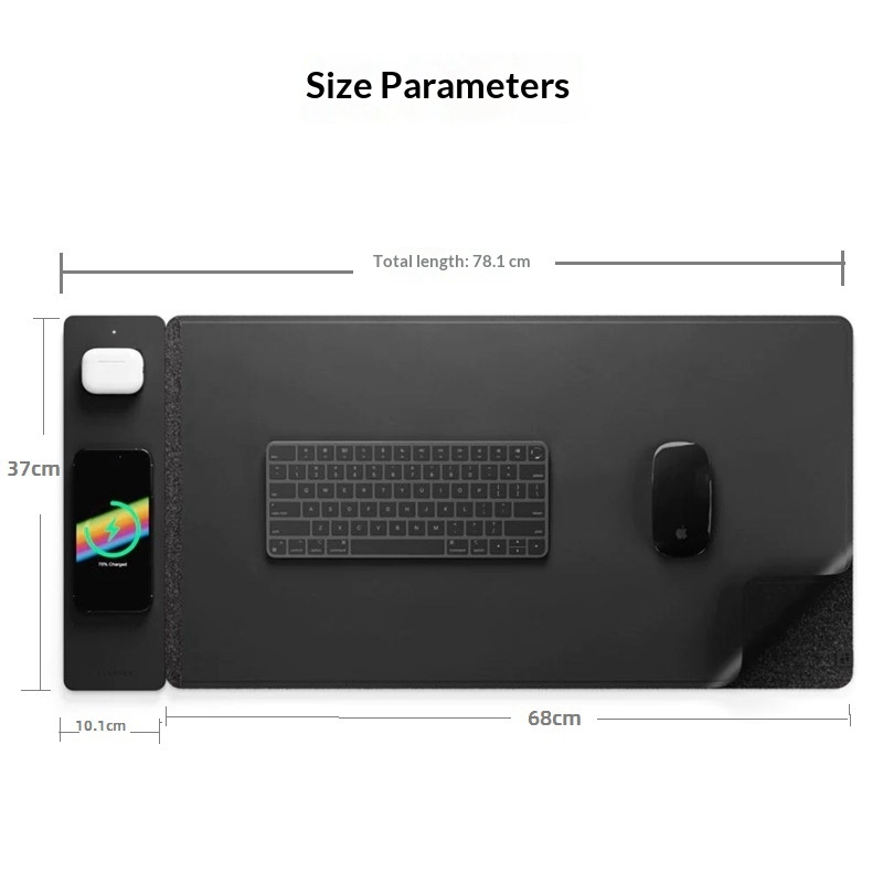 15W Magnetic Wireless Charging - Desk Pad Leather Large avis et prix