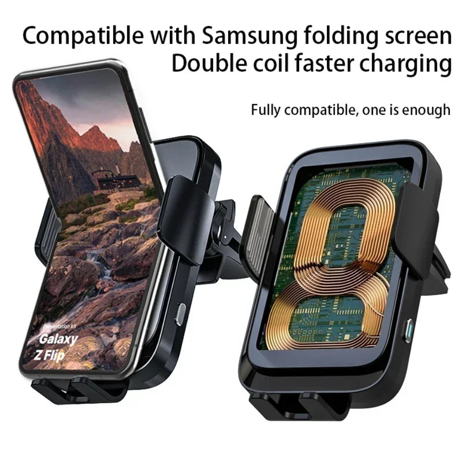 Wireless Car Charger Dual Coil - Dual Phone Holder avis et prix