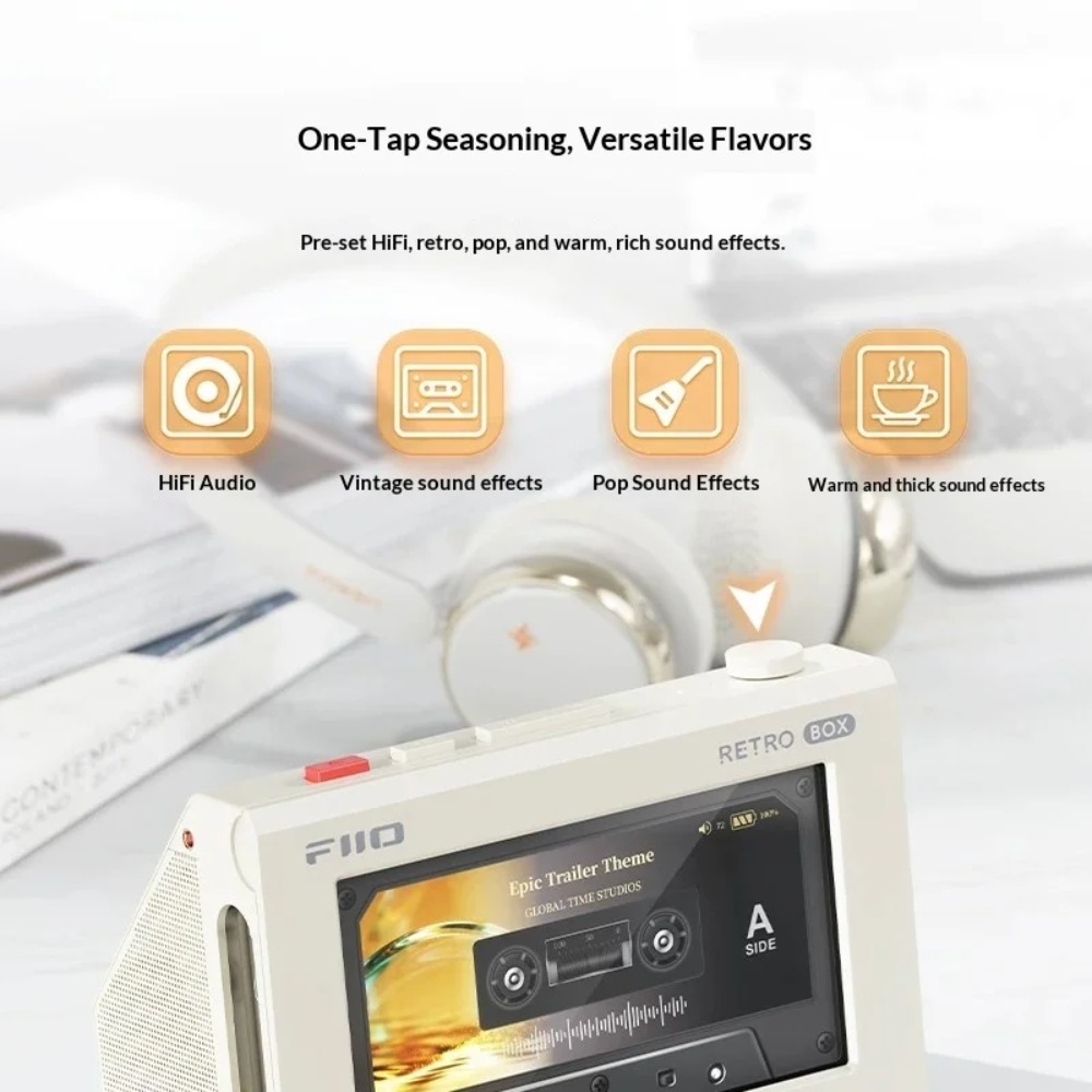 FiiO RETRO BOX Cassette Style  - Desk Setup With Speakers avis et prix