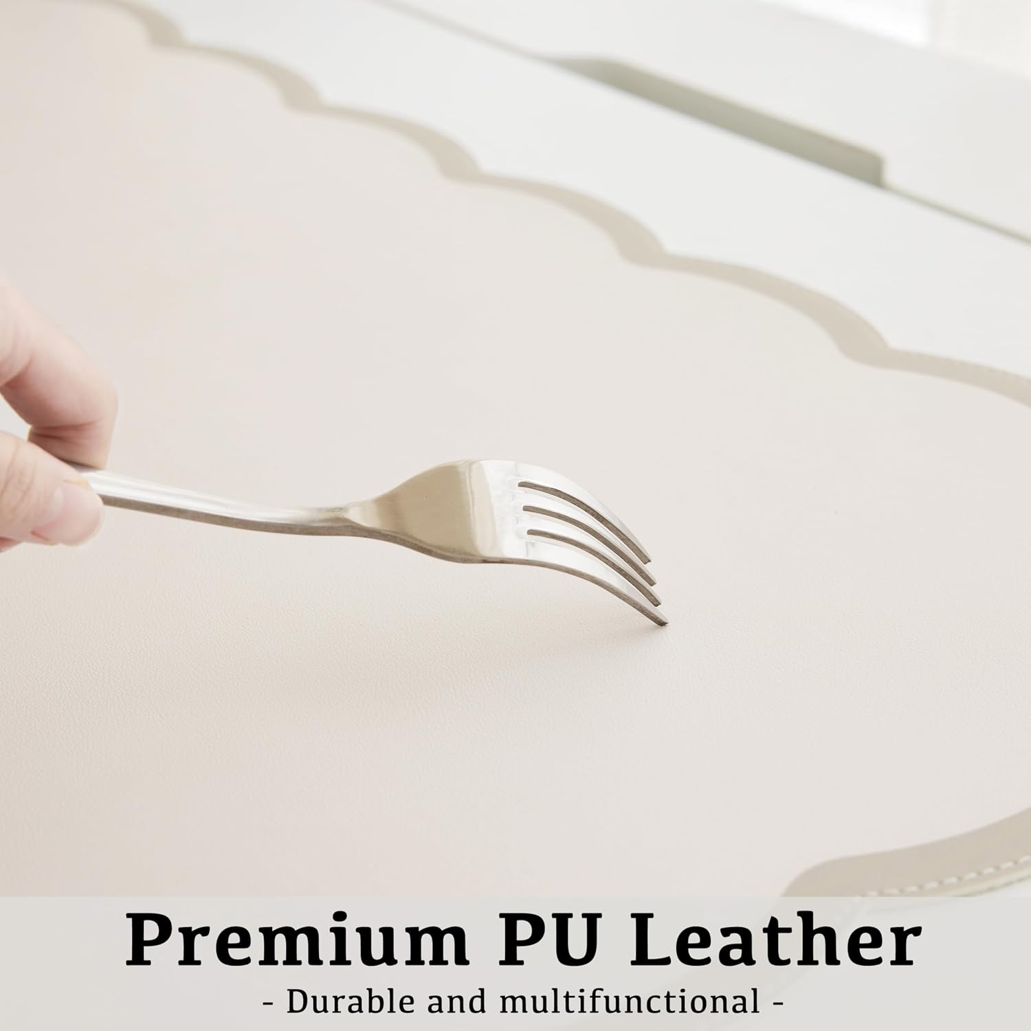 Scalloped Desk Mat 31.5x15.7 L - Desk Pad Leather Large avis et prix