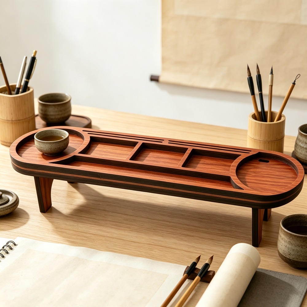 Wooden Desk Organizer with Pho - Desk Setup Home Office avis et prix