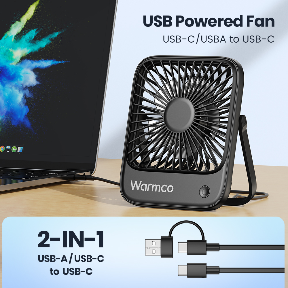 Warmco Mini Fan USB Desk Fan P - Desk Setup Gear avis et prix