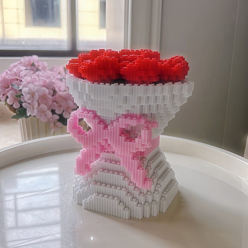 Red Rose Bundle Building Block - Desk Setup Gear avis et prix
