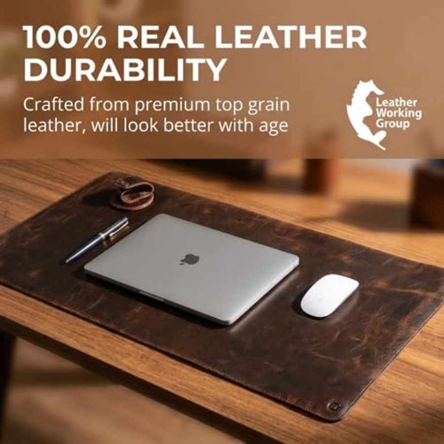 100% Full Grain Buffalo Leathe - Desk Pad Leather Large avis et prix