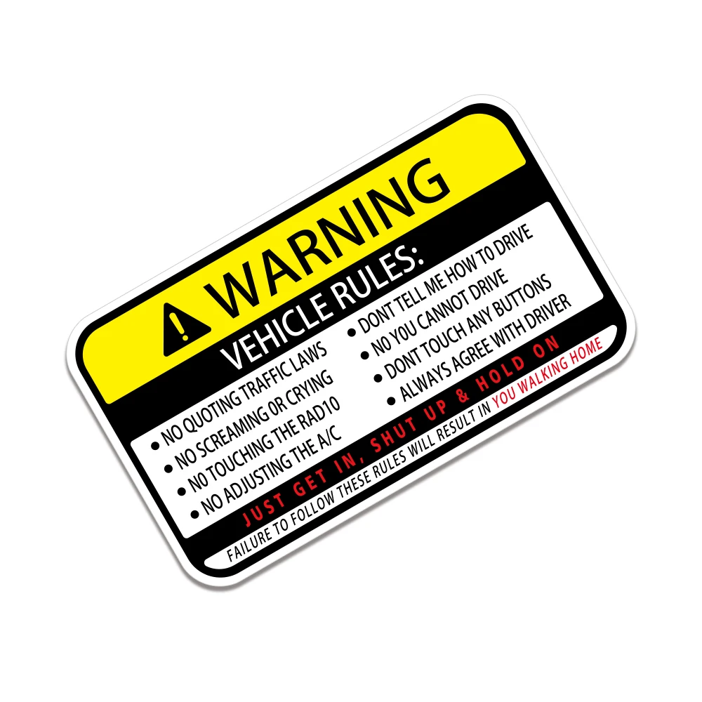 13x7.7cm Warning Words Car Sti - Desk Setup Notebook avis et prix