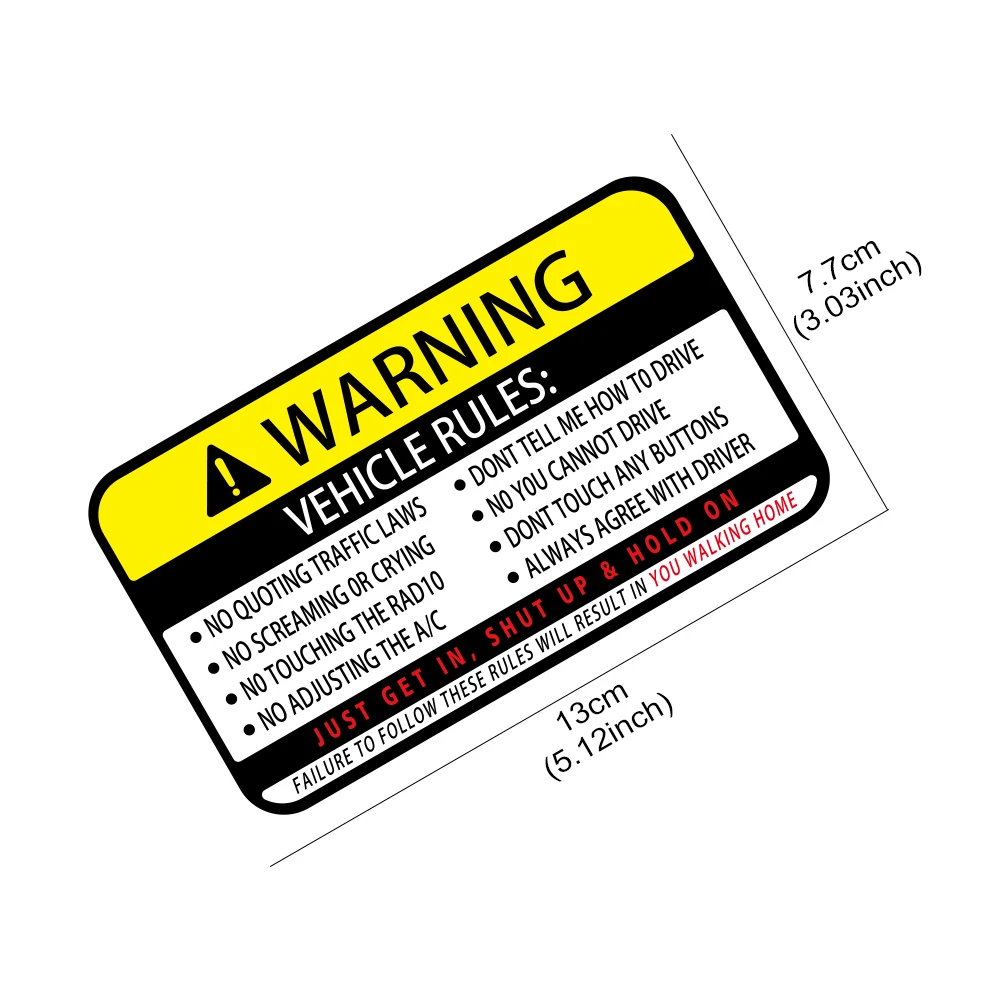 13x7.7cm Warning Words Car Sti - Desk Setup Notebook avis et prix