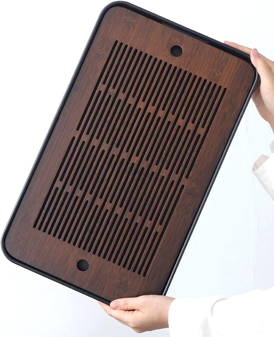 Natural Bamboo Tea Tray with H - Desk Setup Clean avis et prix