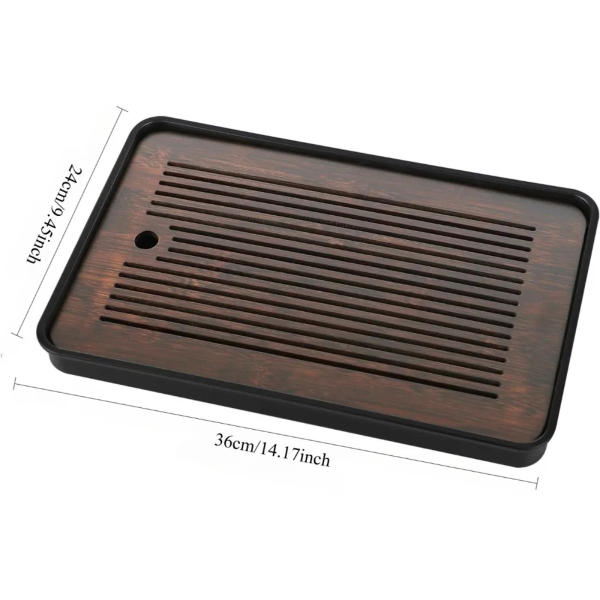 Natural Bamboo Tea Tray with H - Desk Setup Clean avis et prix