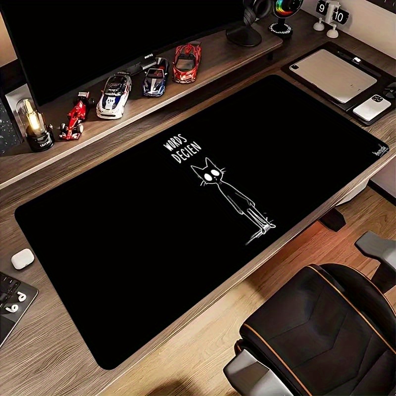 Funny Sketch Cat Words Decien  - Desk Setup Gaming And Work avis et prix