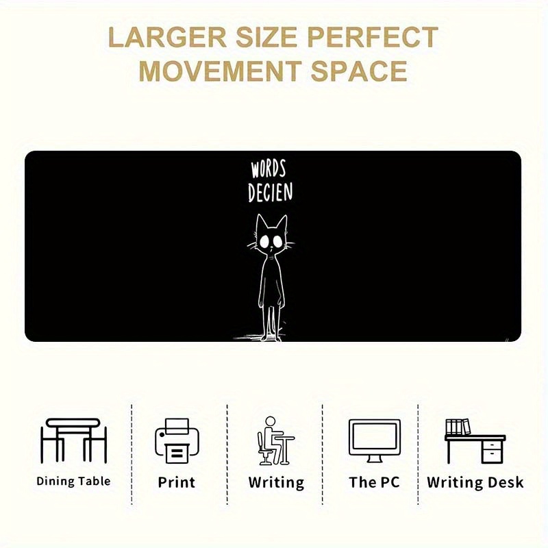 Funny Sketch Cat Words Decien  - Desk Setup Gaming And Work avis et prix