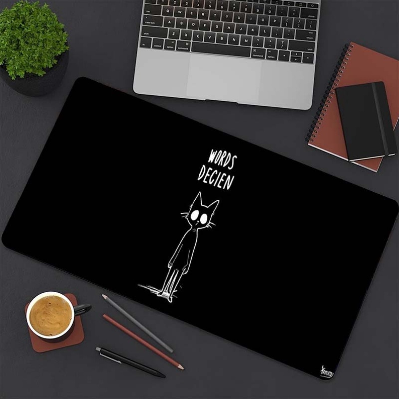 Funny Sketch Cat Words Decien  - Desk Setup Gaming And Work avis et prix
