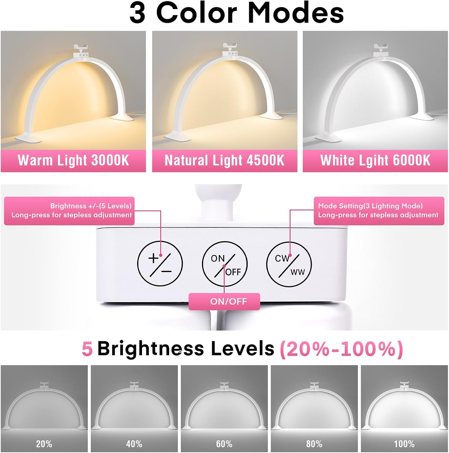 Half Moon Light U-Shaped Nail  - Desk Setup Lamp avis et prix