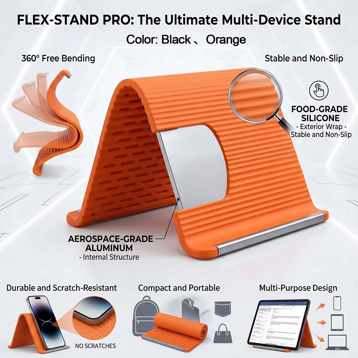 Freely Shaping Silicone Phone  - Dual Phone Holder avis et prix